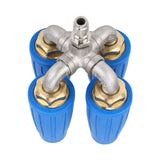 4 in 1 Pressure Washer Nozzle Blue 360° Rotating 4000psi 1/4 Inch Quick Connector Pressure Washer Turbo Nozzle for Vehicle Floor