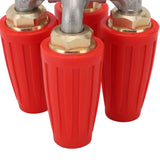 4 in 1 Turbo Nozzle Pressure Washer Quadruple Turbo Nozzle Tip Rotating Turbo Nozzle with 1/4in Quick Connector 4000 PSI Brass Stainless Steel Red