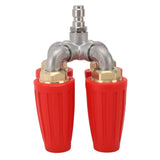 4 in 1 Turbo Nozzle Pressure Washer Quadruple Turbo Nozzle Tip Rotating Turbo Nozzle with 1/4in Quick Connector 4000 PSI Brass Stainless Steel Red