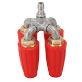 4 in 1 Turbo Nozzle Pressure Washer Quadruple Turbo Nozzle Tip Rotating Turbo Nozzle with 1/4in Quick Connector 4000 PSI Brass Stainless Steel Red