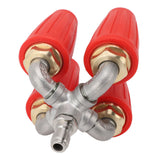 4 in 1 Turbo Nozzle Pressure Washer Quadruple Turbo Nozzle Tip Rotating Turbo Nozzle with 1/4in Quick Connector 4000 PSI Brass Stainless Steel Red