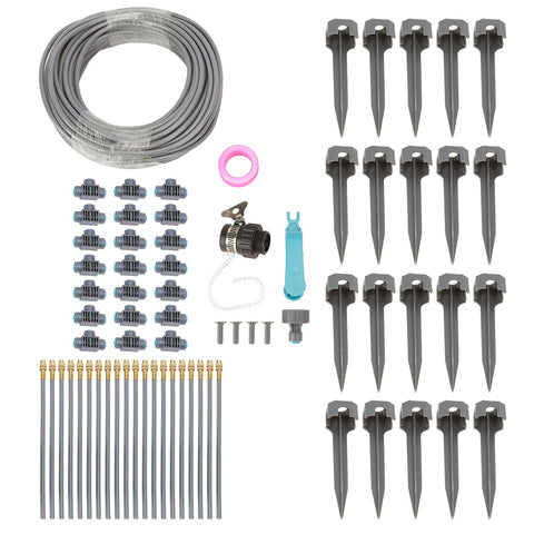 Garden Watering Misting System 82FT 4/7 PVC Hose Drip Irrigation Sprinkler Kit with Quick Connectors for Greenhouse Plant Lawn In Australia - Darrahopens