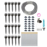 Garden Watering Misting System 82FT 4/7 PVC Hose Drip Irrigation Sprinkler Kit with Quick Connectors for Greenhouse Plant Lawn