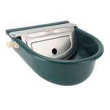 Livestock Water Bowl Trough Drinking Dispenser Farm Feeder Plastic with Iron Lid Float Ball Green for Cattle Sheep Horse In Australia - Darrahopens