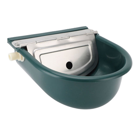 Livestock Water Bowl Trough Drinking Dispenser Farm Feeder Plastic with Iron Lid Float Ball Green for Cattle Sheep Horse In Australia - Darrahopens