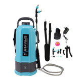Battery Powered Backpack Sprayer Adjustable Pressure Agricultural Electric Sprayer with 5 Nozzles for Weeding Spraying Cleaning EU Plug 8L In Australia - Darrahopens
