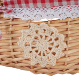 Wicker Picnic Basket with Removable Liner Hand Woven Empty Picnic Hamper Basket with Handle for Easter Camping Wedding Gathering Red Plaid In Australia - Darrahopens