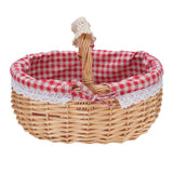 Wicker Picnic Basket with Removable Liner Hand Woven Empty Picnic Hamper Basket with Handle for Easter Camping Wedding Gathering Red Plaid In Australia - Darrahopens
