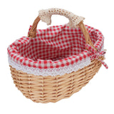 Wicker Picnic Basket with Removable Liner Hand Woven Empty Picnic Hamper Basket with Handle for Easter Camping Wedding Gathering Red Plaid In Australia - Darrahopens
