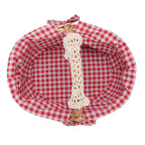 Wicker Picnic Basket with Removable Liner Hand Woven Empty Picnic Hamper Basket with Handle for Easter Camping Wedding Gathering Red Plaid