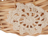 Wicker Picnic Basket with Removable Liner Hand Woven Empty Picnic Hamper Basket with Handle for Easter Camping Wedding Gathering Daisy