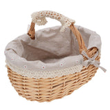 Wicker Picnic Basket with Removable Liner Hand Woven Empty Picnic Hamper Basket with Handle for Easter Camping Wedding Gathering Daisy