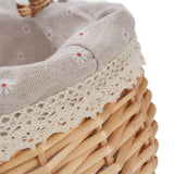 Wicker Picnic Basket with Removable Liner Hand Woven Empty Picnic Hamper Basket with Handle for Easter Camping Wedding Gathering Daisy