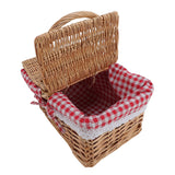 Wicker Picnic Basket with Lid Handle Removable Liner Multifunction Garden Harvest Basket for Flowers Fruits Vegetables Red Checked In Australia - Darrahopens