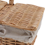 Wicker Picnic Basket with Lid Handle Removable Liner Multifunction Garden Harvest Basket for Flowers Fruits Vegetables daisy