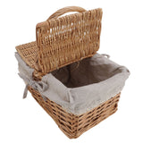 Wicker Picnic Basket with Lid Handle Removable Liner Multifunction Garden Harvest Basket for Flowers Fruits Vegetables daisy