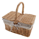 Wicker Picnic Basket with Lid Handle Removable Liner Multifunction Garden Harvest Basket for Flowers Fruits Vegetables daisy