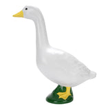 Garden Goose Statue Resin Lifelike Large Size White Goose Sculpture Ornament for Pool Yard Outdoor Decor