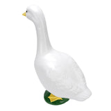 Garden Goose Statue Resin Lifelike Large Size White Goose Sculpture Ornament for Pool Yard Outdoor Decor