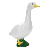 Garden Goose Statue Resin Lifelike Large Size White Goose Sculpture Ornament for Pool Yard Outdoor Decor