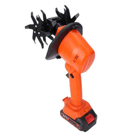Electric Tiller Handheld Battery Powered Cordless Garden Cultivator for Lawn Soil Cultivation EU Plug In Australia - Darrahopens