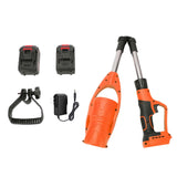 Leaf Blower Cordless Electric Blower with Batteries Fast Charger Foldable Blower for Patio Cleaning Lawn Care Blowing Fallen Leaves Dust US Plug Orange
