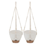 2 Pack 10 Inch Self Watering Hanging Planter Plastic Wood Hanging Flower Pot Basket with Drainage Holes for Indoor Outdoor Garden Home In Australia - Darrahopens