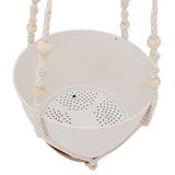 2 Pack 10 Inch Self Watering Hanging Planter Plastic Wood Hanging Flower Pot Basket with Drainage Holes for Indoor Outdoor Garden Home
