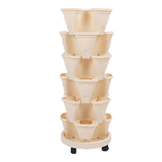 Stackable Flower Pot Multi Layer Waterproofing Space Saving Stable Vertical Garden Planter for Home Balcony