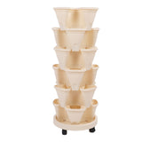 Stackable Flower Pot Multi Layer Waterproofing Space Saving Stable Vertical Garden Planter for Home Balcony