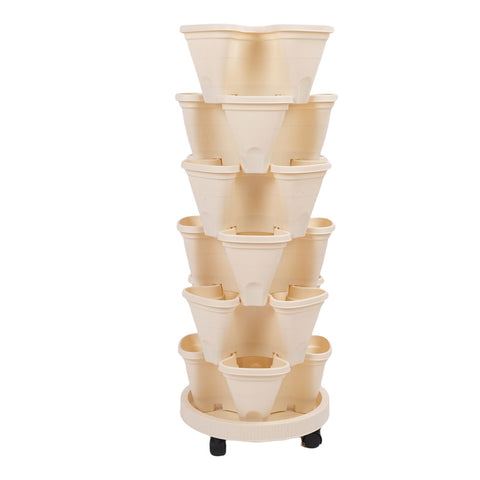 Stackable Flower Pot Multi Layer Waterproofing Space Saving Stable Vertical Garden Planter for Home Balcony