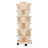 Stackable Flower Pot Multi Layer Waterproofing Space Saving Stable Vertical Garden Planter for Home Balcony
