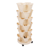 Stackable Flower Pot Multi Layer Waterproofing Space Saving Stable Vertical Garden Planter for Home Balcony