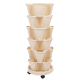 Stackable Flower Pot Multi Layer Waterproofing Space Saving Stable Vertical Garden Planter for Home Balcony
