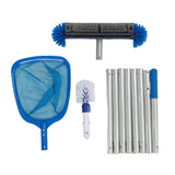 Pool Tool Set 8 Poles Brush Mesh Net 360 Degree Swimming Pool Cleaning Kit for Spas Hot Tubs