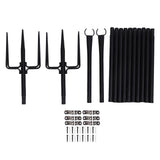 2 Set String Light Poles Metal Outside Support Adjustable Outdoor Hanging Stand for Patio Garden Balcony Backyard Arrangement
