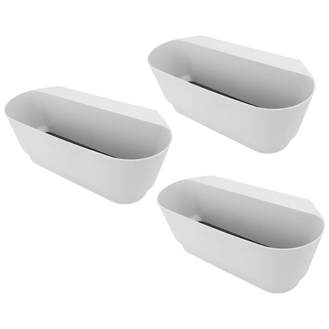 3PCS Hanging Flower Pots Railing Fence Planter Holder with Drainage Holes for Balcony Window Country Style White In Australia - Darrahopens