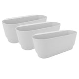 3PCS Hanging Flower Pots Railing Fence Planter Holder with Drainage Holes for Balcony Window Country Style White