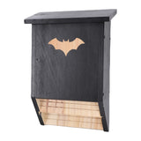 Wooden Bat House for Outdoors Double Chamber Bat Box Shelter Easy to Hang Hold Up to 75 Bats Black