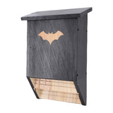 Wooden Bat House for Outdoors Double Chamber Bat Box Shelter Easy to Hang Hold Up to 75 Bats Black