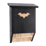 Wooden Bat House for Outdoors Double Chamber Bat Box Shelter Easy to Hang Hold Up to 75 Bats Black