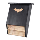 Wooden Bat House for Outdoors Double Chamber Bat Box Shelter Easy to Hang Hold Up to 75 Bats Black