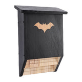 Wooden Bat House for Outdoors Double Chamber Bat Box Shelter Easy to Hang Hold Up to 75 Bats Black