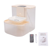 Smart Water Dispenser for Cats 4.5L Capacity No Filter Needed Pet Water Fountain Separate Clean Dirty Water Ceramic Bowl Temperature Control Remote Quiet Cream White