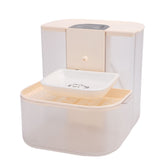Smart Water Dispenser for Cats 4.5L Capacity No Filter Needed Pet Water Fountain Separate Clean Dirty Water Ceramic Bowl Temperature Control Remote Quiet Cream White