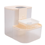 Smart Water Dispenser for Cats 4.5L Capacity No Filter Needed Pet Water Fountain Separate Clean Dirty Water Ceramic Bowl Temperature Control Remote Quiet Cream White