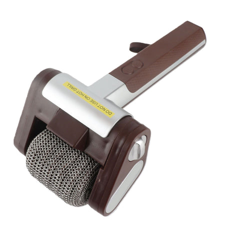 Spinning Grill Brush Cordless Rechargeable BBQ Tool with 350 RPM Stainless Steel Roller LED Light Electric BBQ Grill Cleaner Brown In Australia - Darrahopens