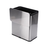 8L Stainless Steel Trash Can Square Design Wall-Mounted Kitchen Garbage Bin with Slide Lid for Home Office Bathroom