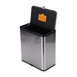 8L Stainless Steel Trash Can Square Design Wall-Mounted Kitchen Garbage Bin with Slide Lid for Home Office Bathroom In Australia - Darrahopens