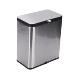 8L Stainless Steel Trash Can Square Design Wall-Mounted Kitchen Garbage Bin with Slide Lid for Home Office Bathroom